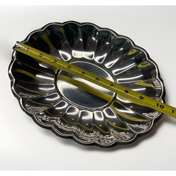 VTG Reed & Barton Fluted Silver Plated Oval Fruit Salad Cookie Serving Platter - Picture 3 of 13